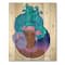 Designart - Portrait of Afro American Woman With Blue Hair II - Modern Print on Natural Pine Wood